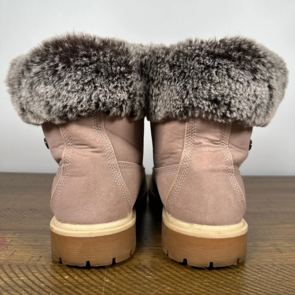 Lugz Boots Womens 10 Soft Pink Convoy Hi Faux Fur Winter Work Chunky Y2K